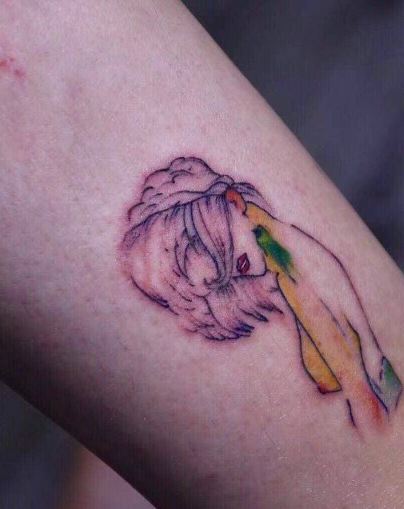 人物纹身图片_手臂脚部水彩纹身图案