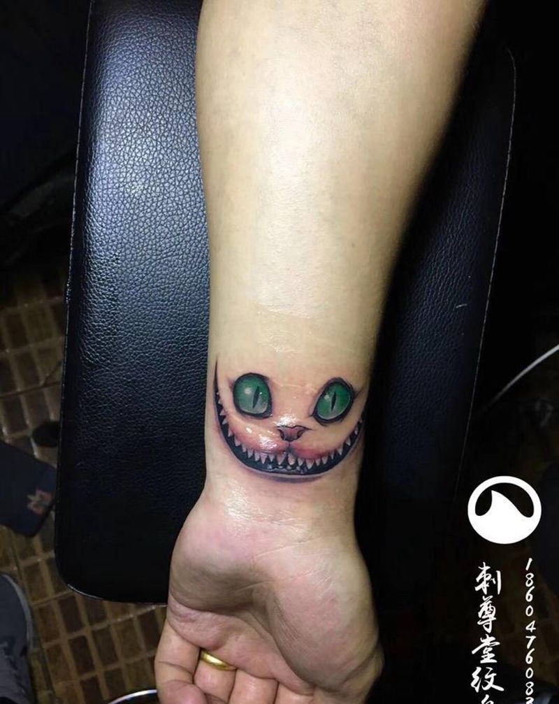 伤疤遮盖-柴郡纹身图片_手臂New School纹身图案