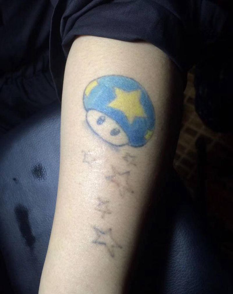 遮盖纹身图片_手臂New School水彩纹身图案