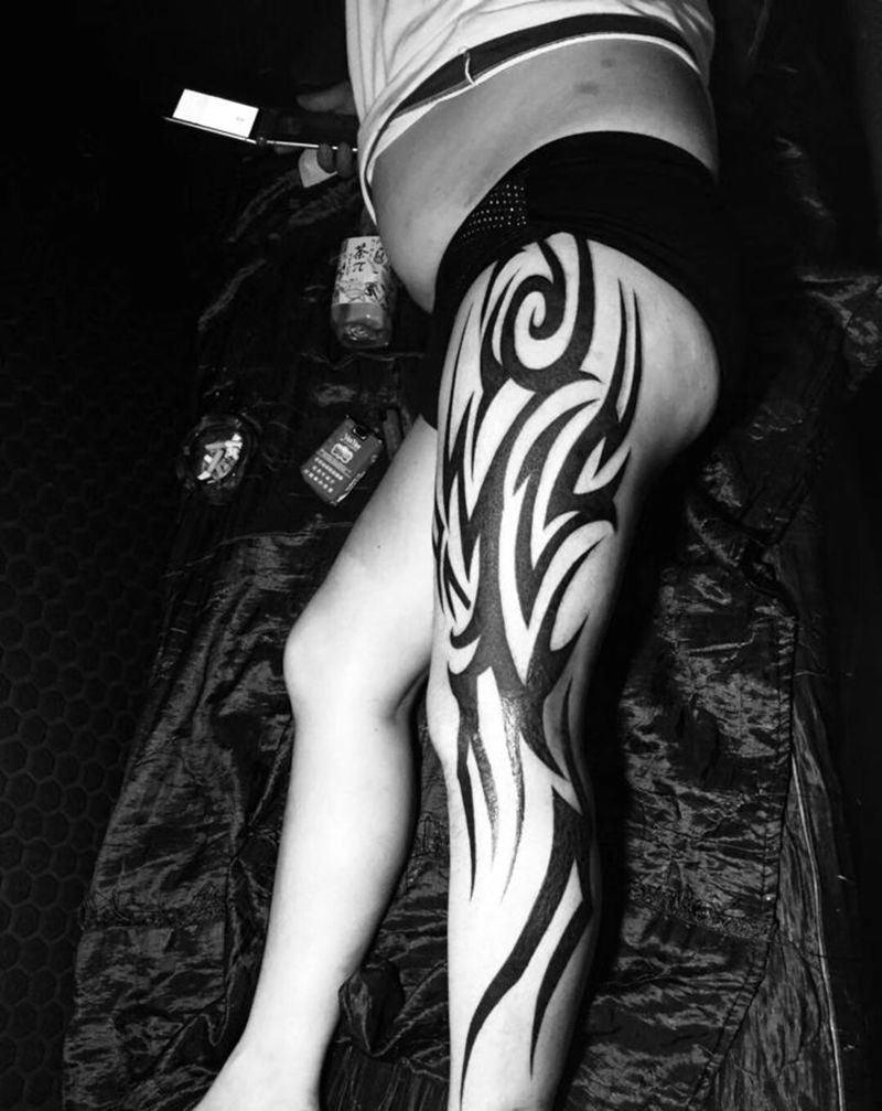 刺尊堂纹身-大图腾纹身图片_腿部图腾纹身图案