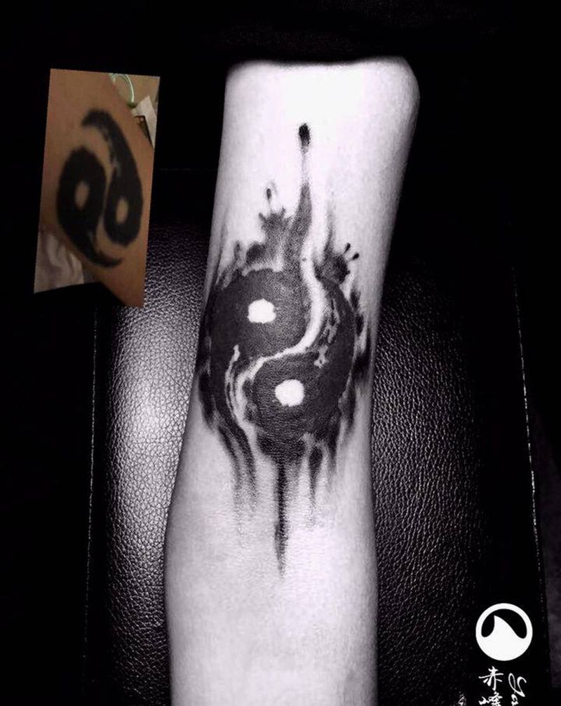 赤峰刺尊堂-背景纹身图片_手臂水墨纹身图案