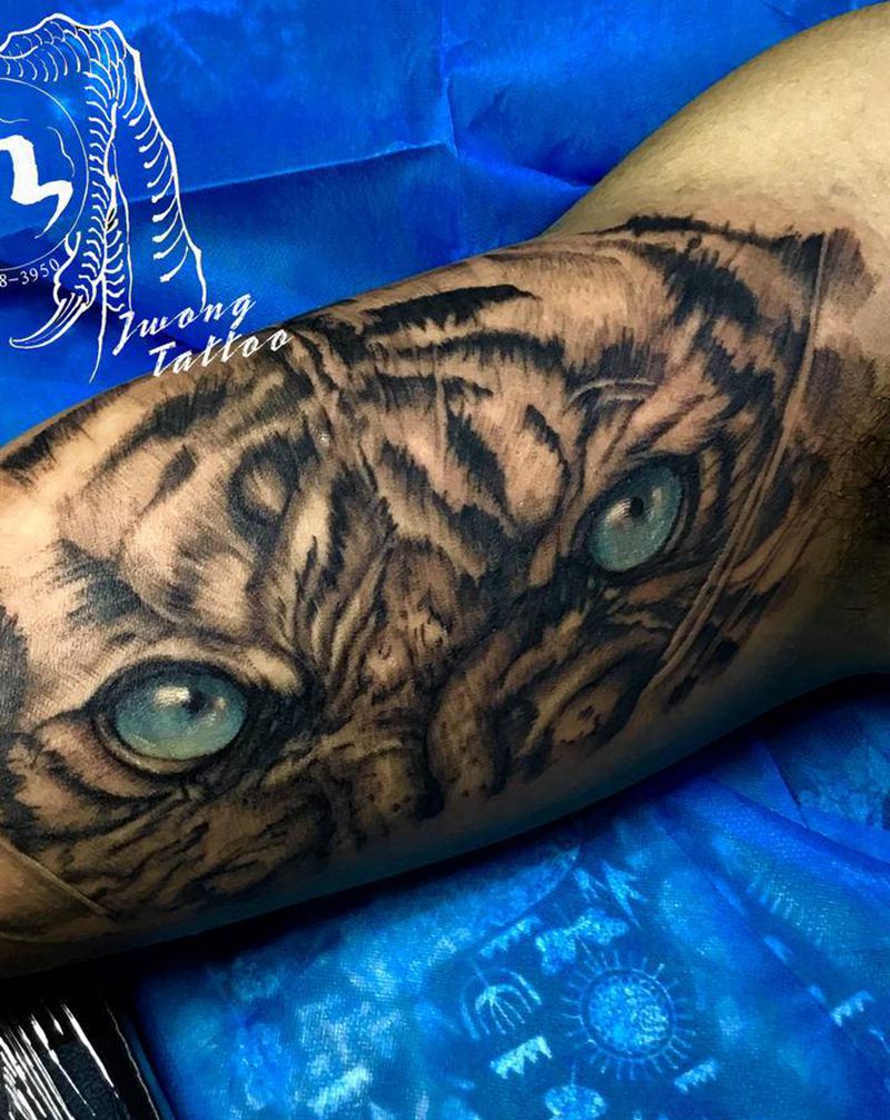 写实小老虎纹身图片_手臂欧美写实老虎纹身图案