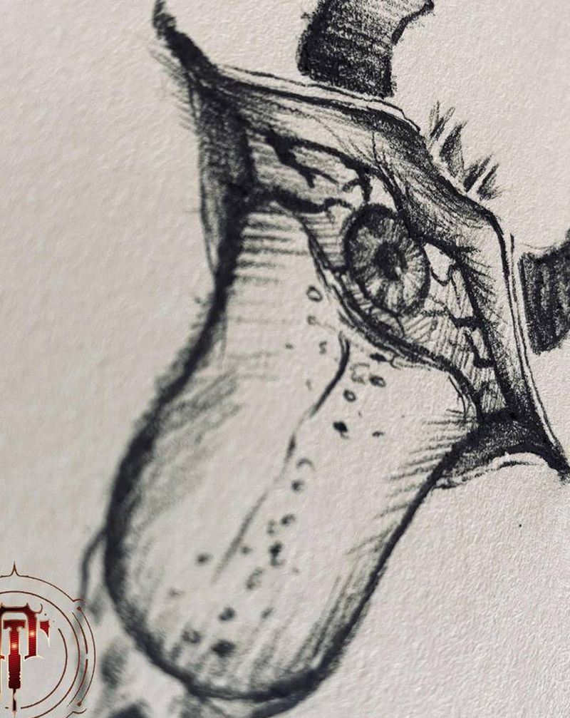 暗黑风格小图纹身图片_胸部手臂新传统New School眼睛嘴纹身图案