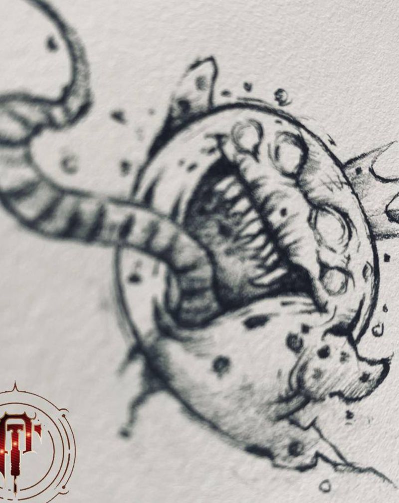 幽灵纹身图片_手臂新传统幽灵纹身图案