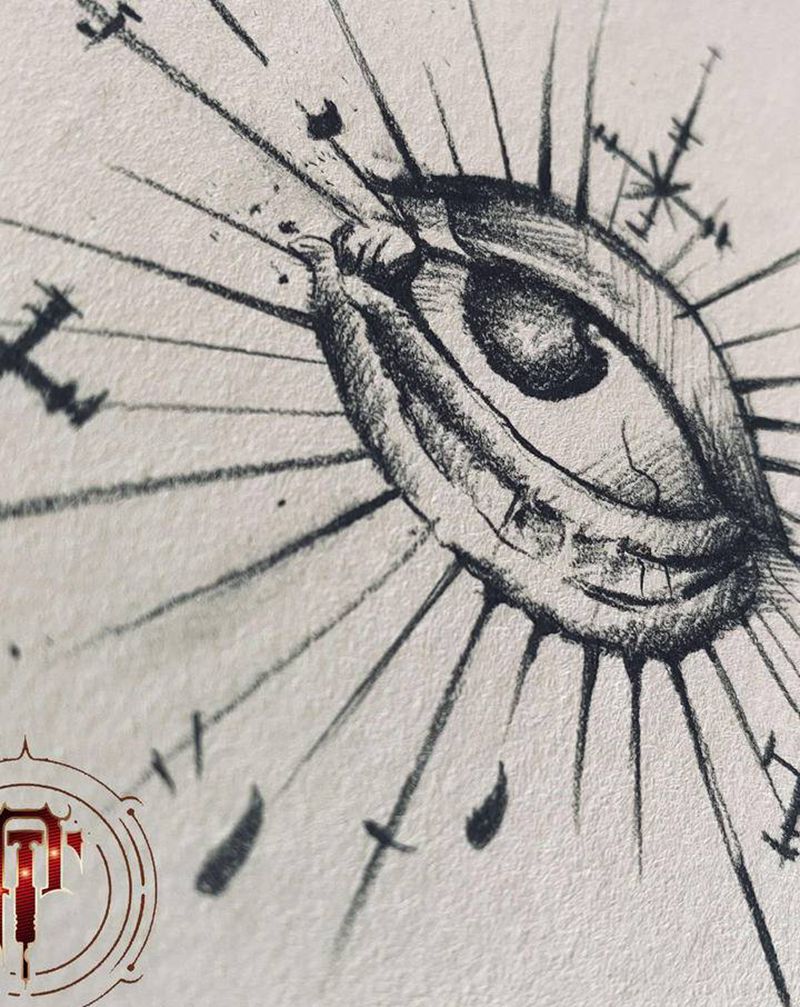 眼睛纹身图片_胸部新传统眼睛纹身图案