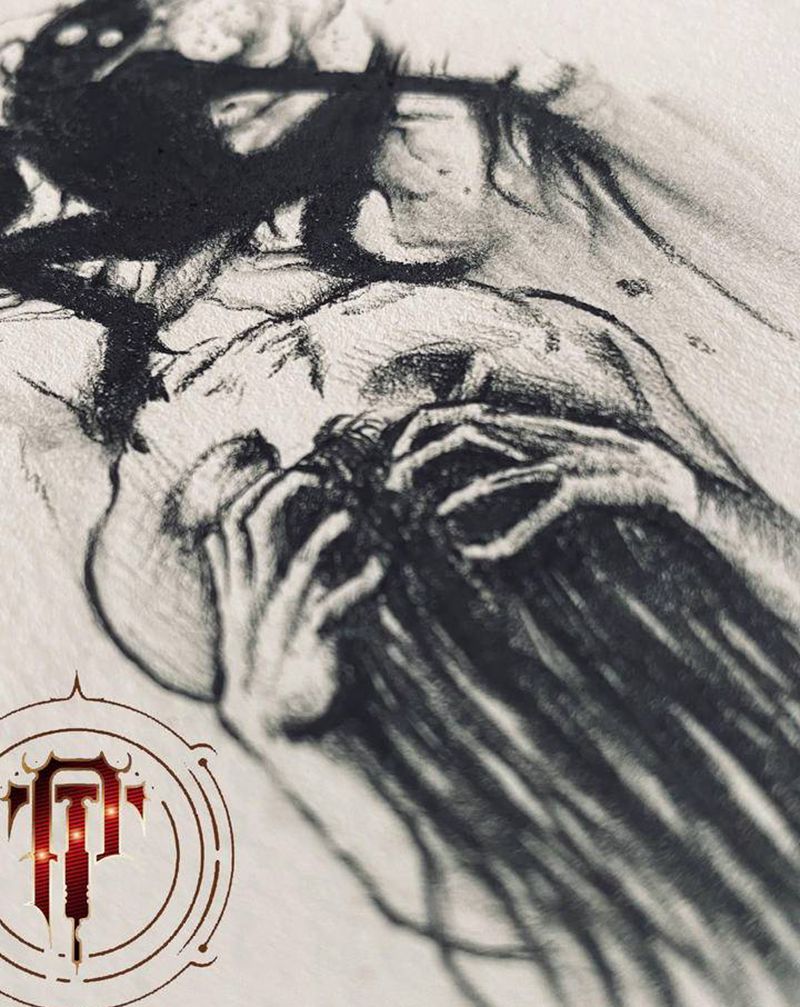 抖音设计稿纹身图片_手臂腹部新传统暗黑纹身图案