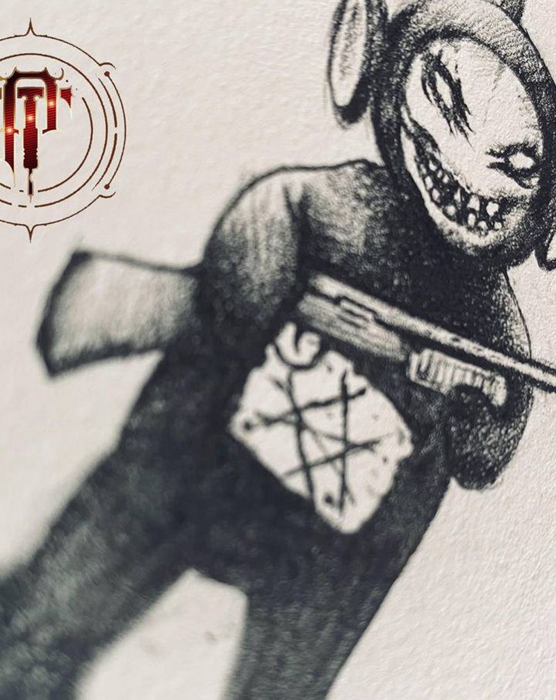 暗黑天线宝宝纹身图片_手臂腹部新传统暗黑天线宝宝纹身图案