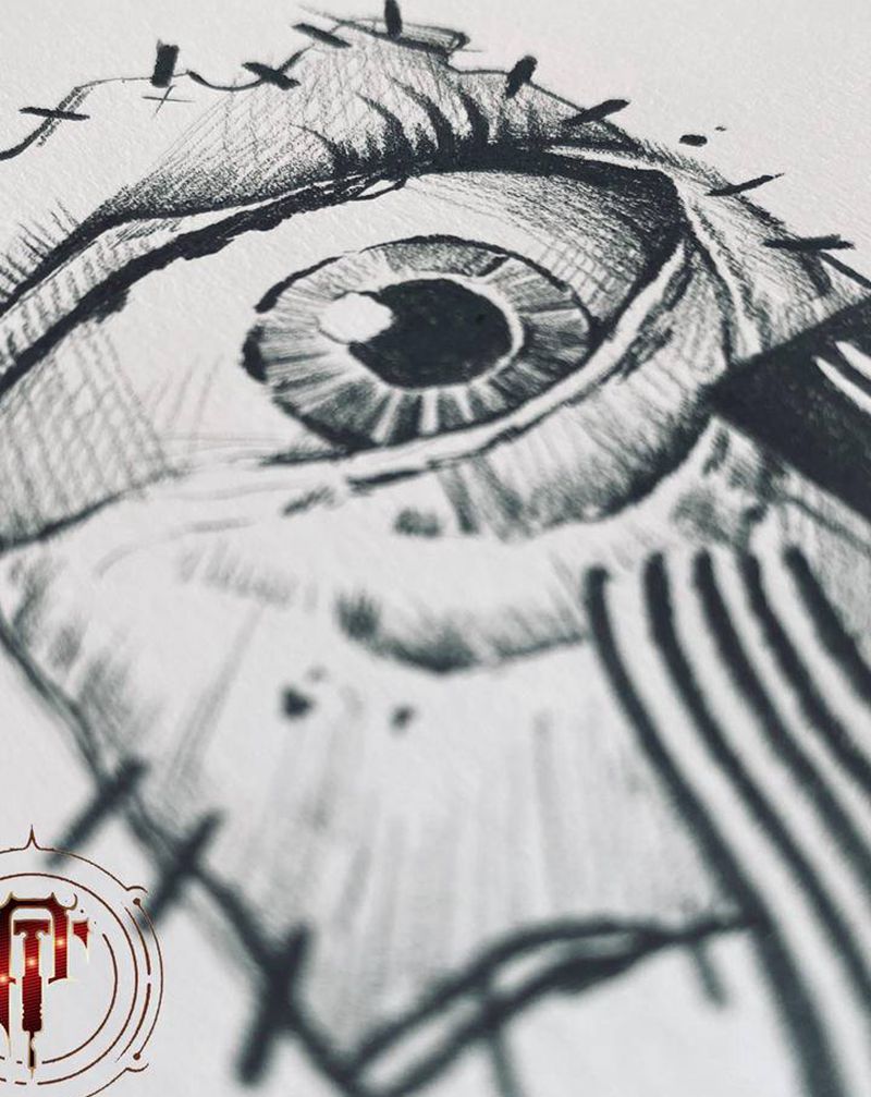 眼睛纹身图片_手臂新传统眼睛纹身图案