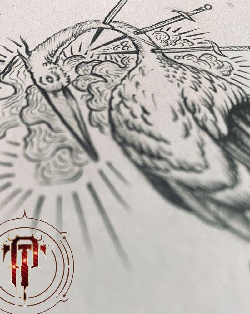 鹤纹身图片_手臂新传统鹤古典纹身图案