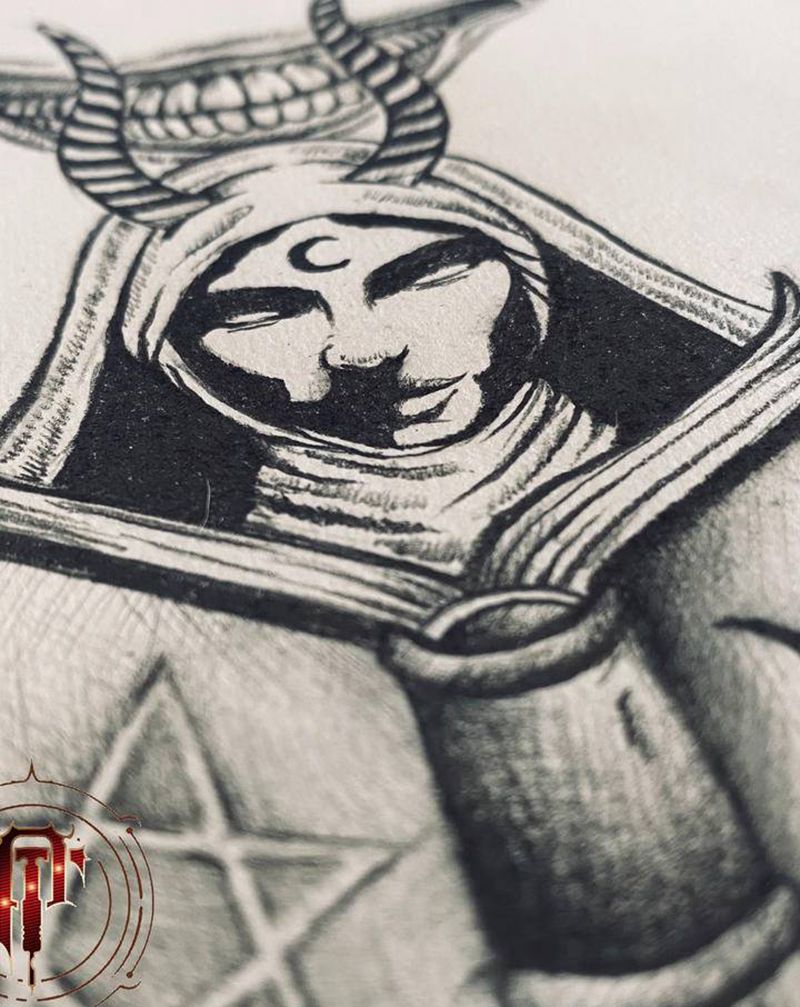 修女纹身图片_手臂新传统修女笑纹身图案