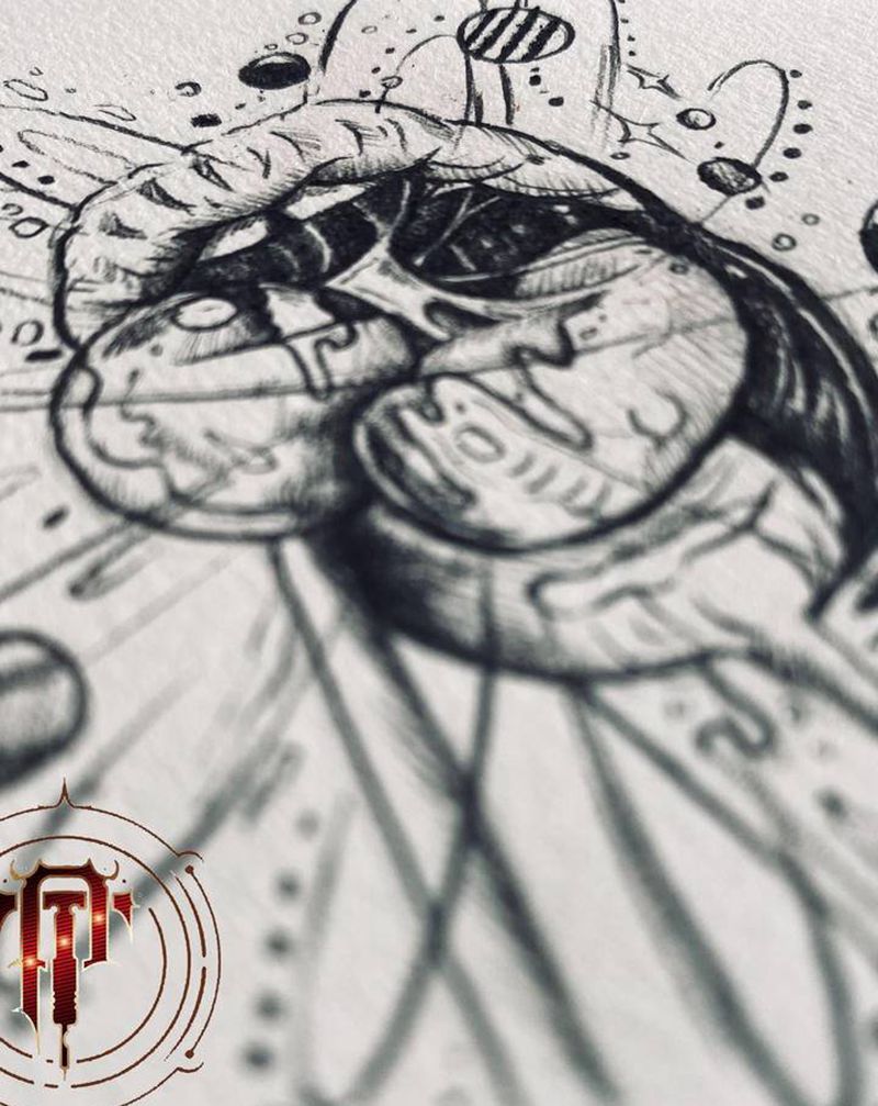 棒棒糖纹身图片_手臂新传统嘴棒棒糖纹身图案