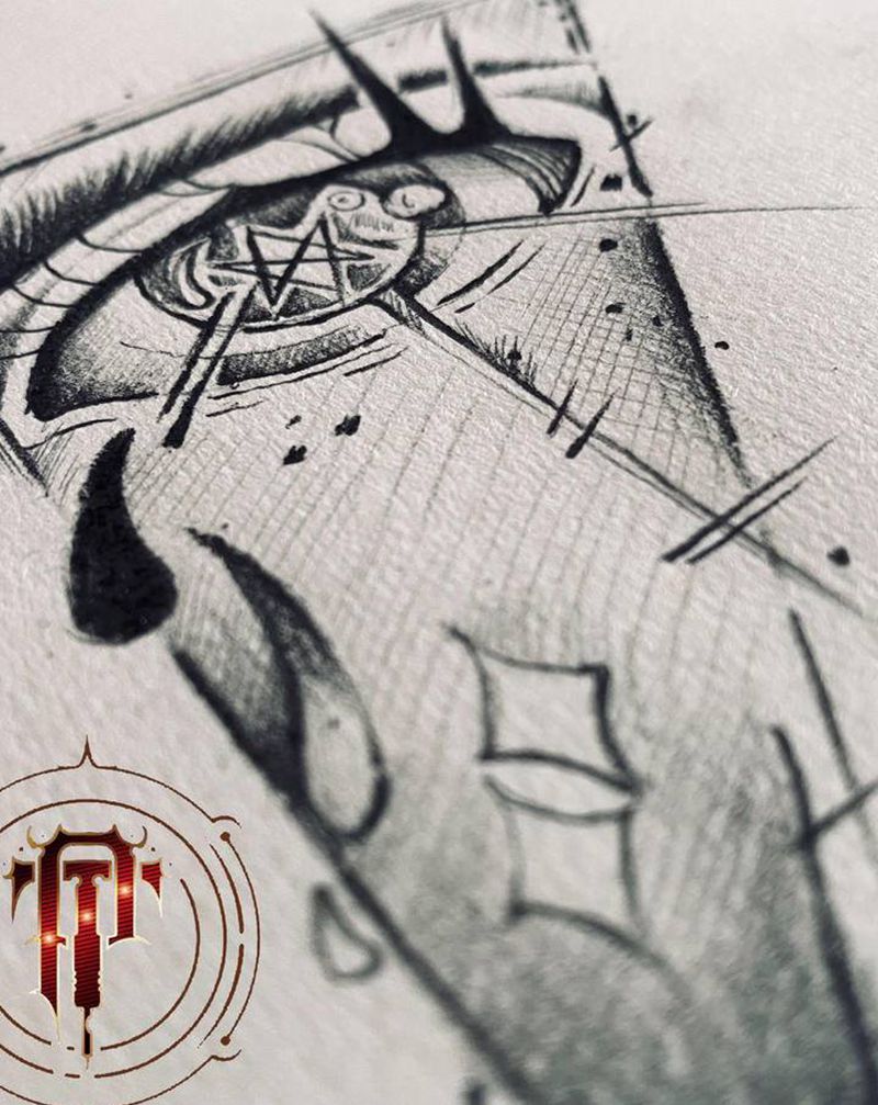 眼睛纹身图片_手臂新传统眼睛纹身图案