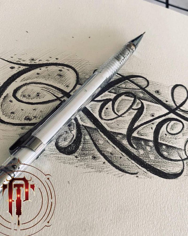 英文花体字纹身图片_手臂花体字花体字英文纹身图案