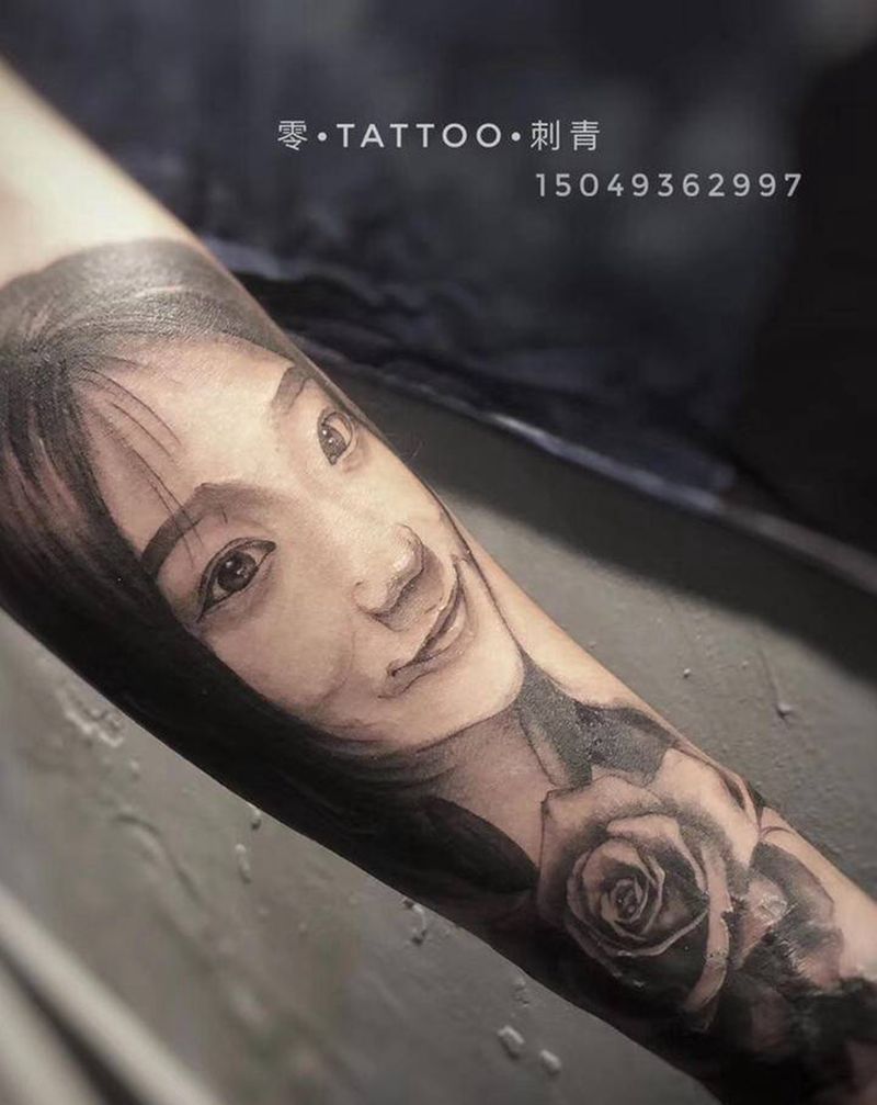 肖像纹身图片_手臂欧美写实New School纹身图案