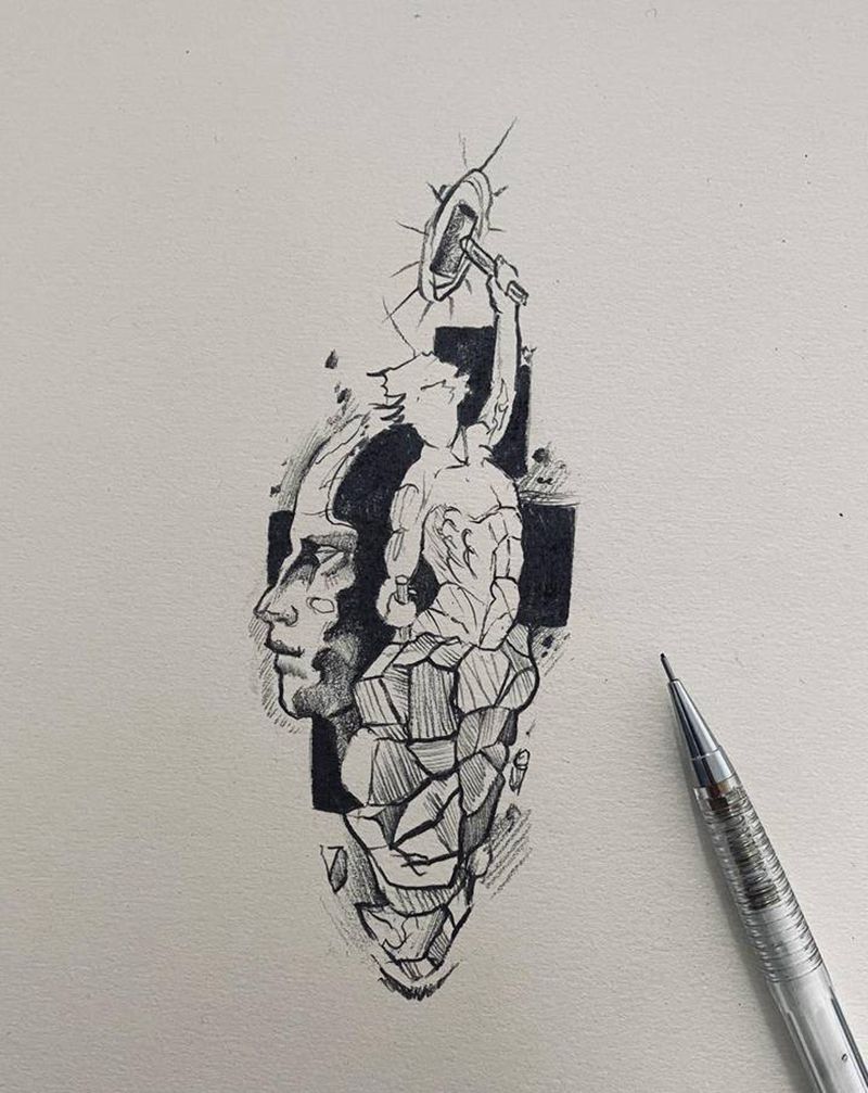 修纹身图片_手部新传统寓意纹身图案