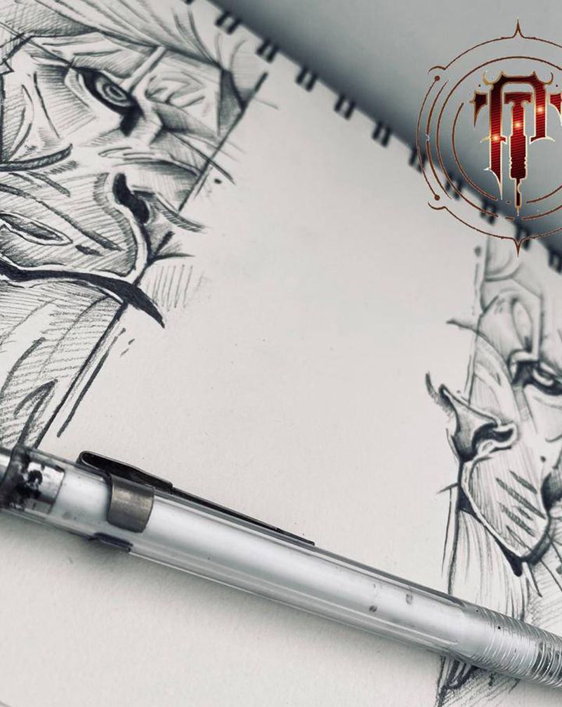 情侣狮子纹身图片_胸部欧美写实情侣手稿狮子纹身图案