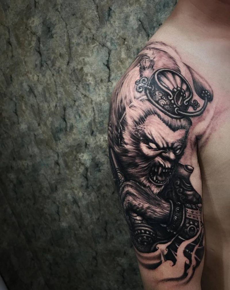 无法纹身图片_手臂新传统欧美写实纹身图案