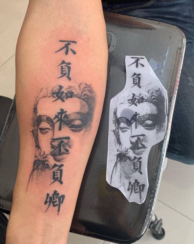 佛纹身图片_手臂新传统纹身图案