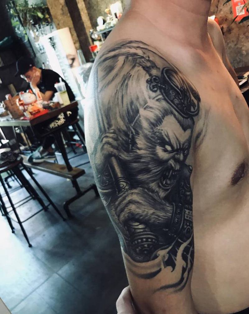 恢复后纹身图片_手臂欧美写实老传统纹身图案