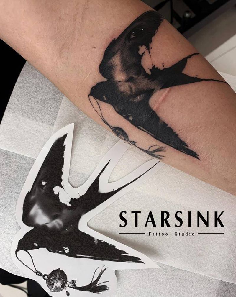 Blackwork纹身图片_手臂欧美写实暗黑纹身图案