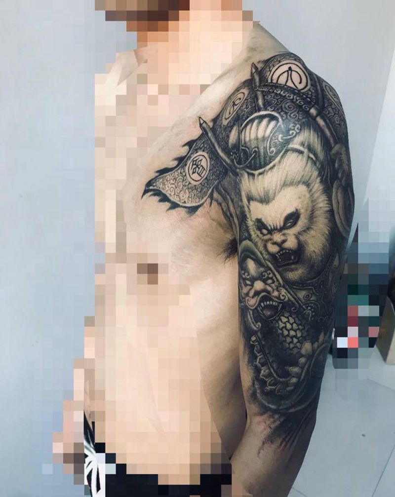 大圣纹身图片_欧美写实新传统纹身图案