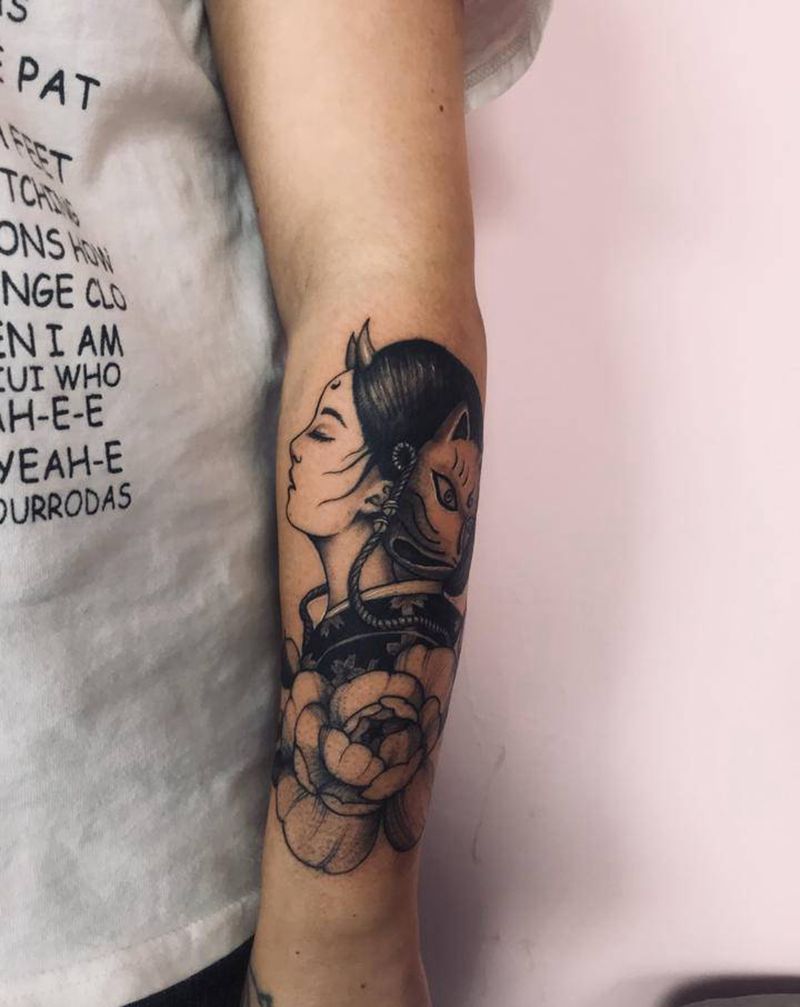 艺妓纹身图片_手臂纹身图案