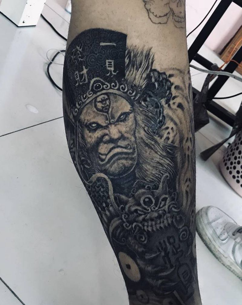 黑无常纹身图片_欧美写实纹身图案