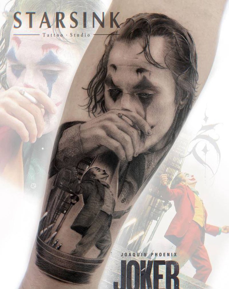 JOKER·2019纹身图片_手臂欧美写实Joker纹身图案