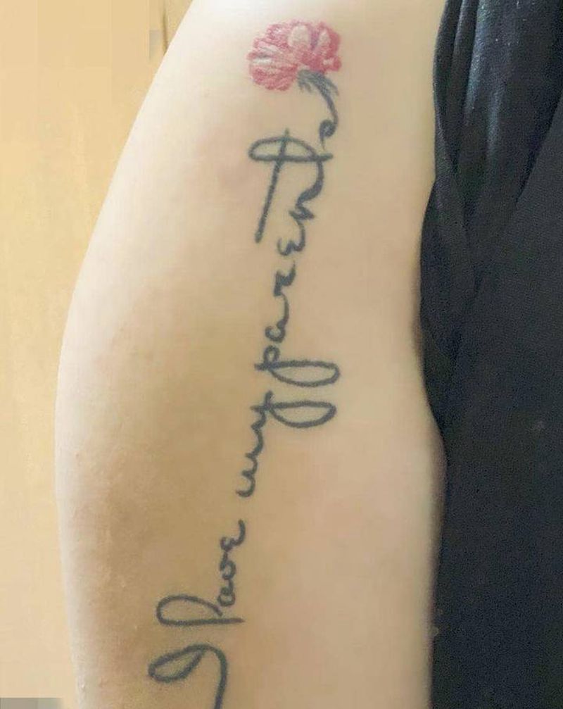 遮盖作品纹身图片_手臂新传统如意遮盖纹身图案