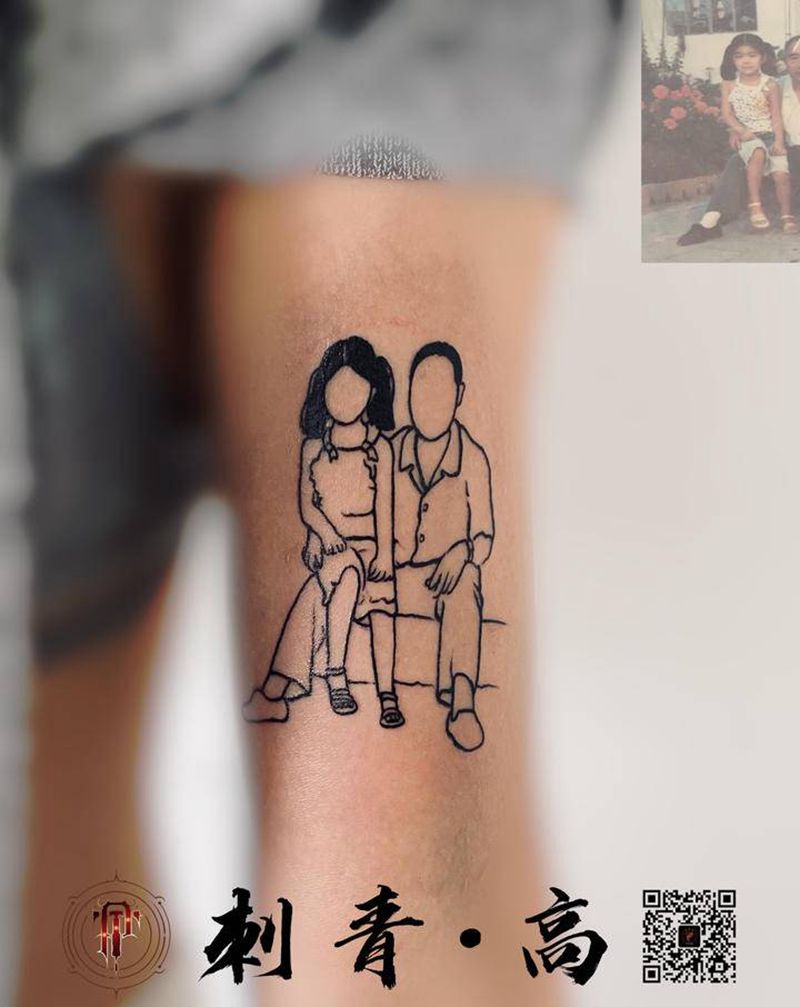 多巴胺，简笔照纹身图片_手臂背部几何多巴胺简笔照片纹身图案