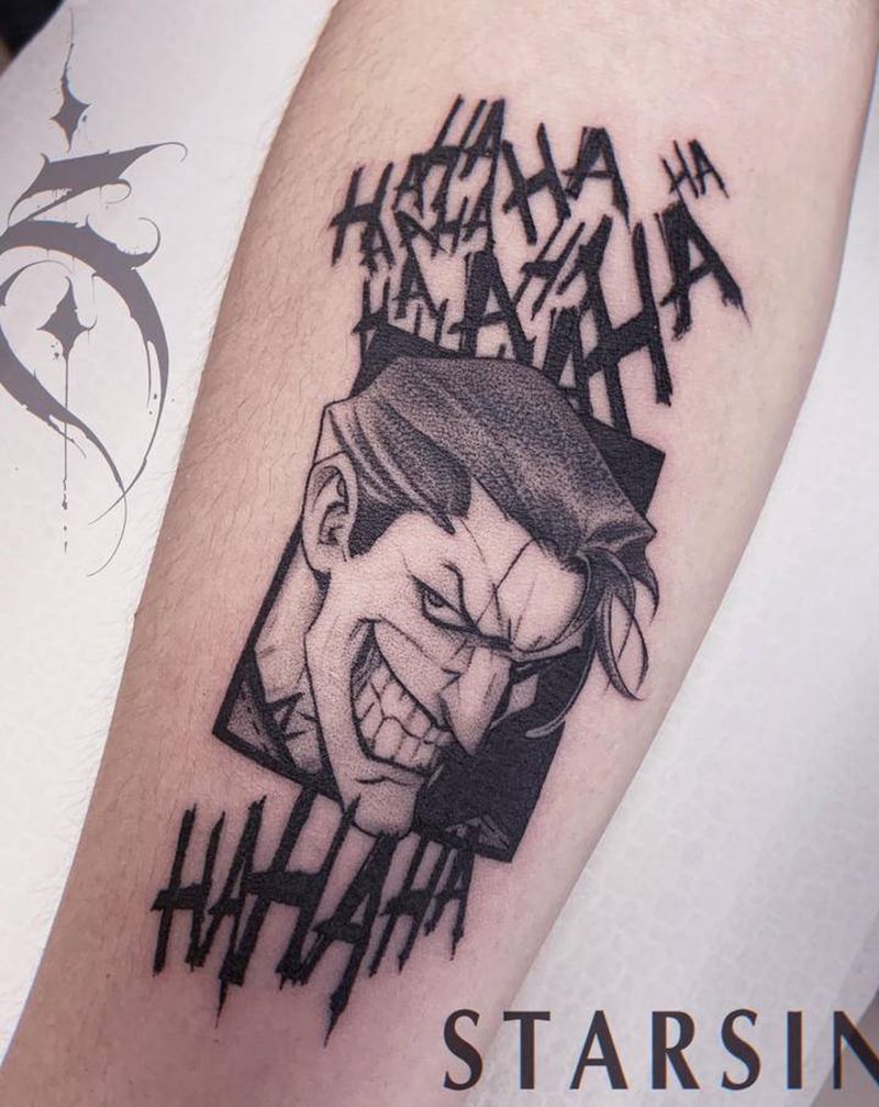 动漫风格·JOKER纹身图片_手臂欧美写实New SchoolJoker纹身图案