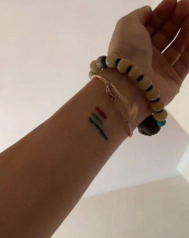 彩虹，遮盖纹身图片_手臂手部小清新遮盖纹身图案