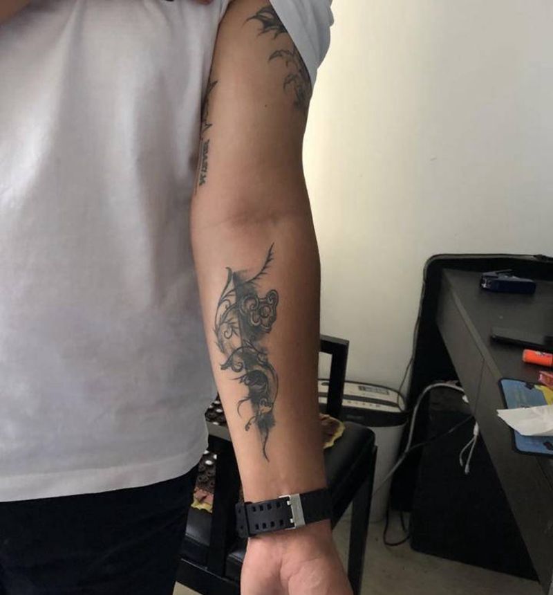 修改纹身图片_手臂新传统修改纹身图案