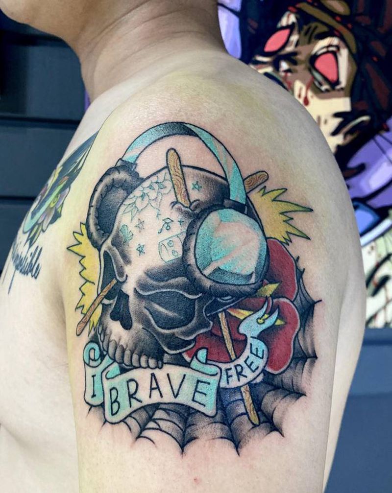 骷髅纹身图片_手臂Old SchoolNew School纹身图案