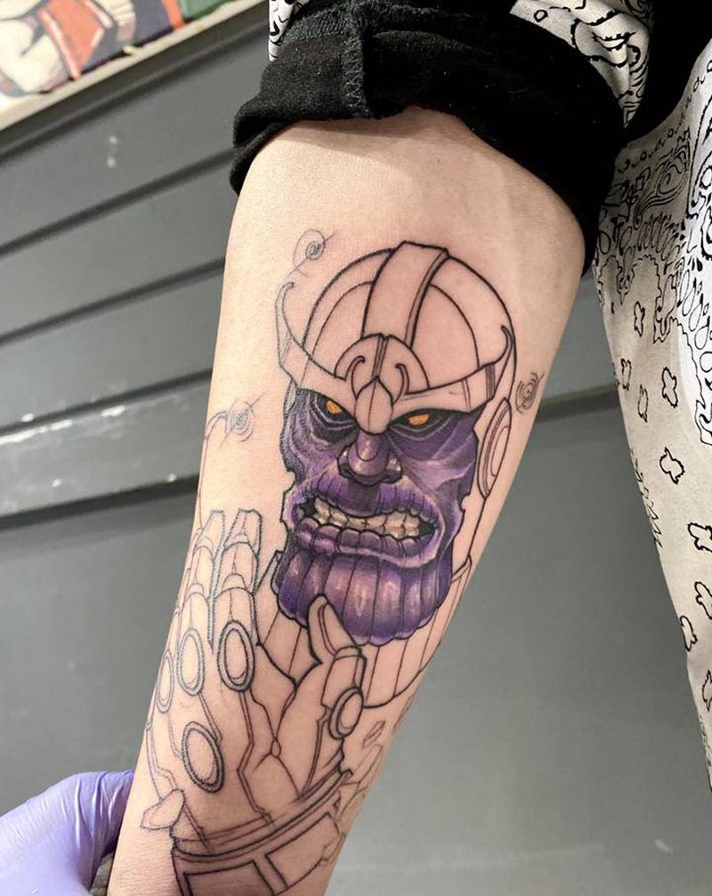 灭霸未完纹身图片_手臂New School纹身图案