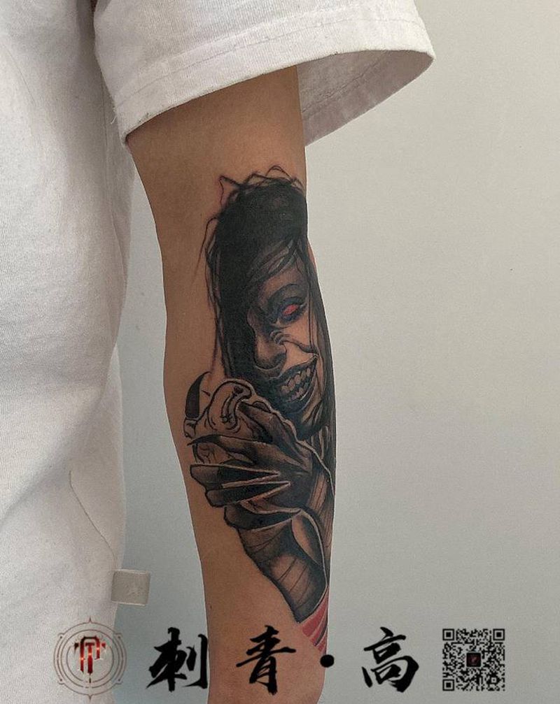 暗黑遮盖纹身图片_手臂新传统暗黑遮盖纹身图案