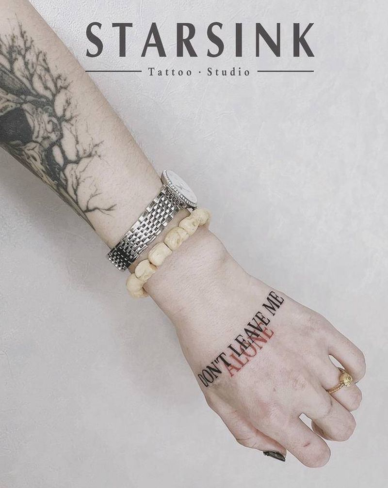 小清新·英文纹身图片_手部纹身图案