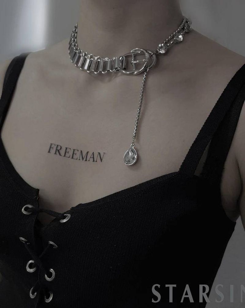 小清新·FREEMAN纹身图片_胸部纹身图案