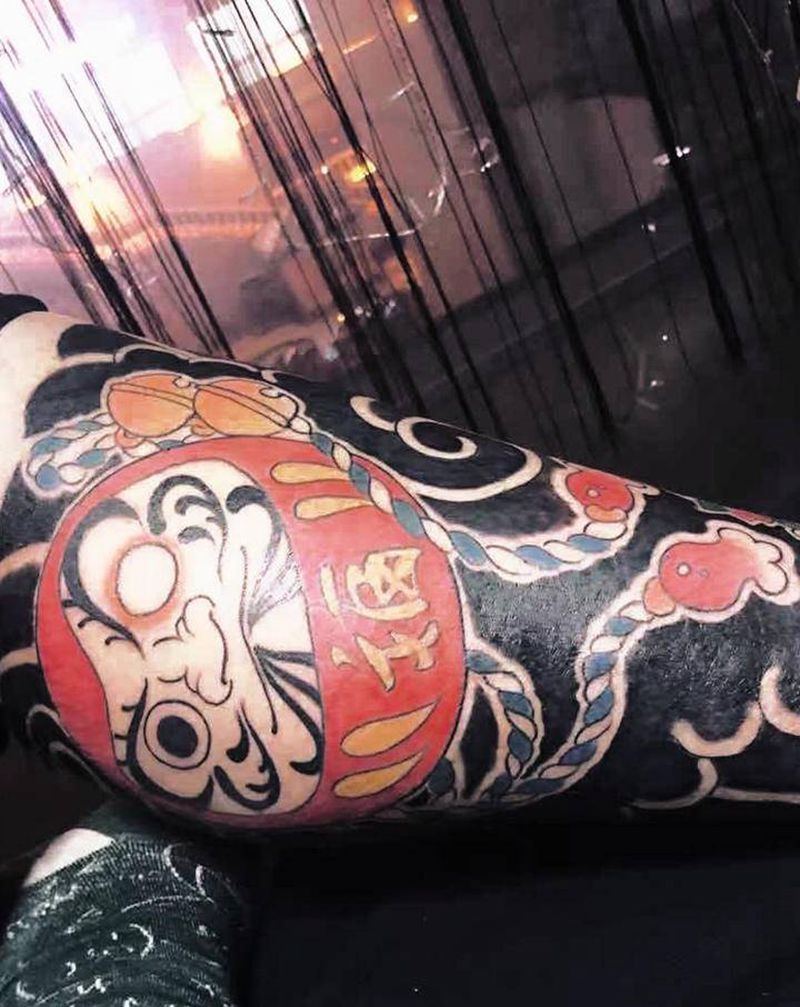 老传统包小腿纹身图片_脚部腿部老传统纹身图案