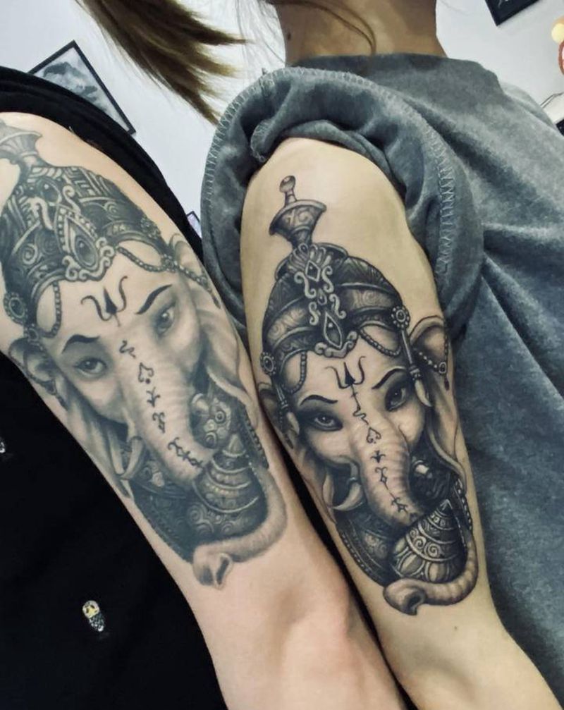 情侣纹身图片_手臂纹身图案