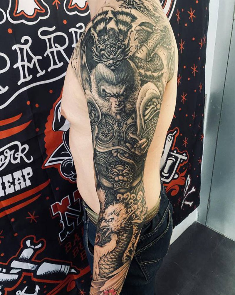 中国神兽题材纹身图片_手臂纹身图案