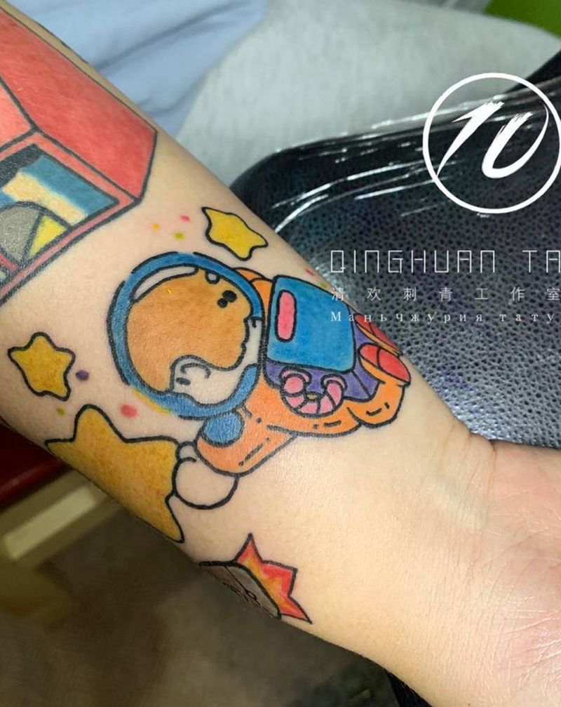 航天员纹身图片_手臂Old School纹身图案
