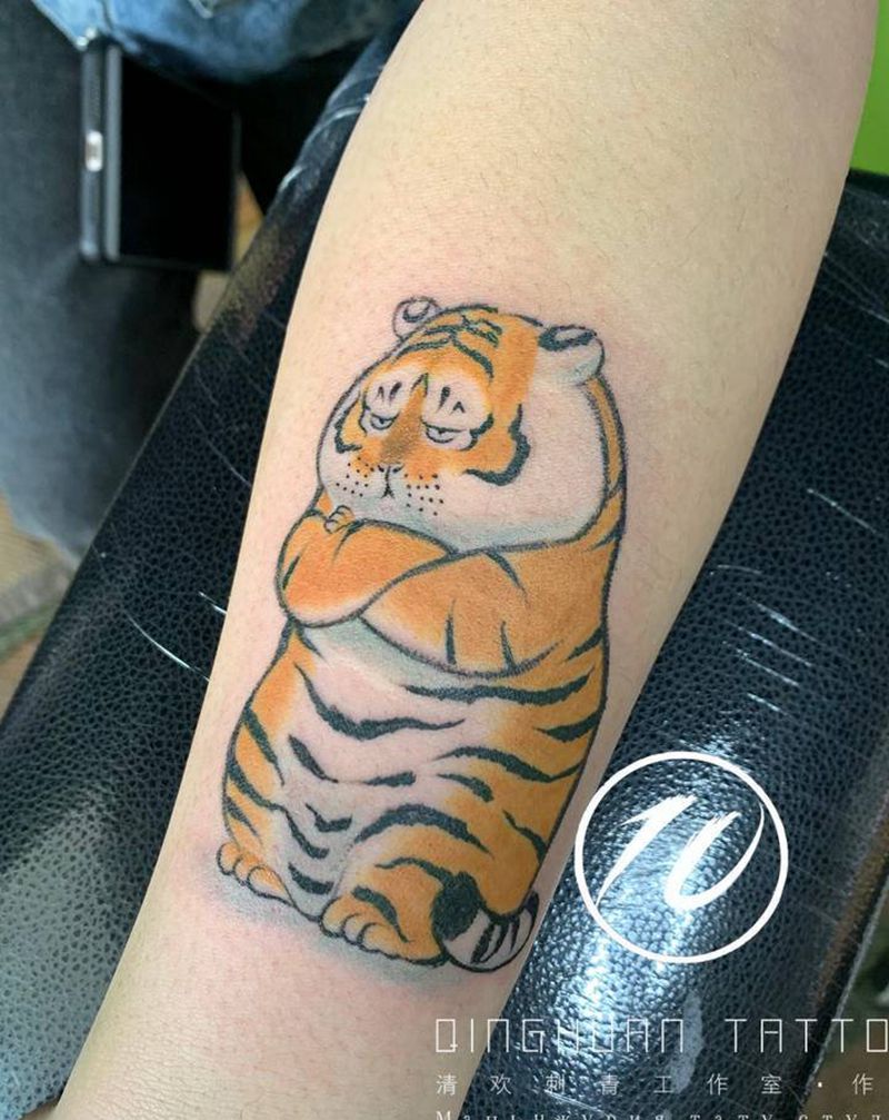 生气虎纹身图片_手臂纹身图案
