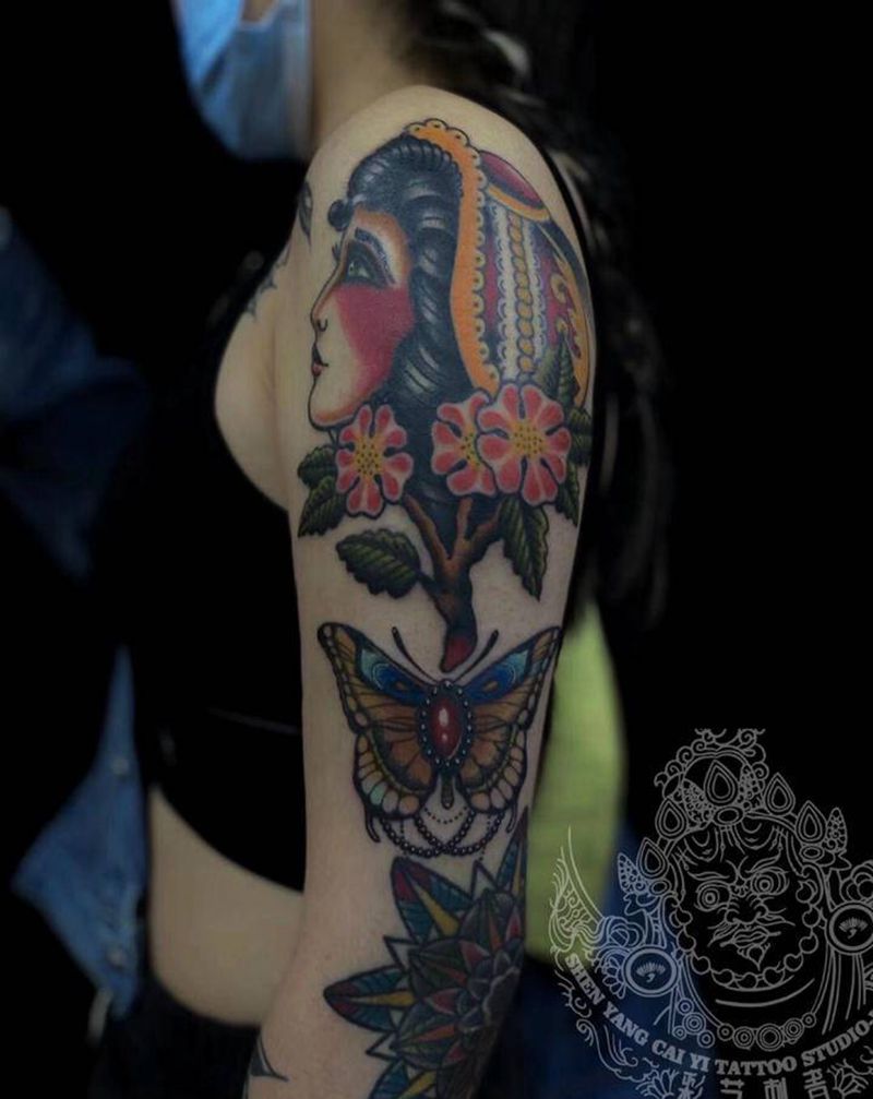 Oldschool纹身图片_手臂Old School纹身图案