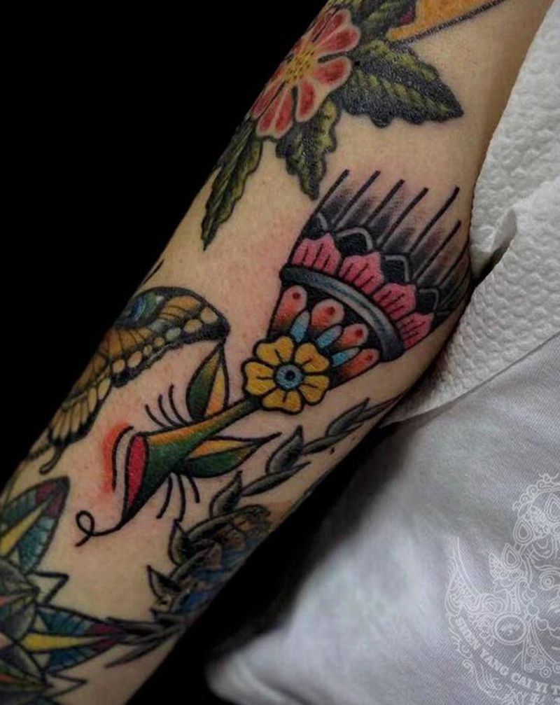 添加新图纹身图片_手臂Old School纹身图案