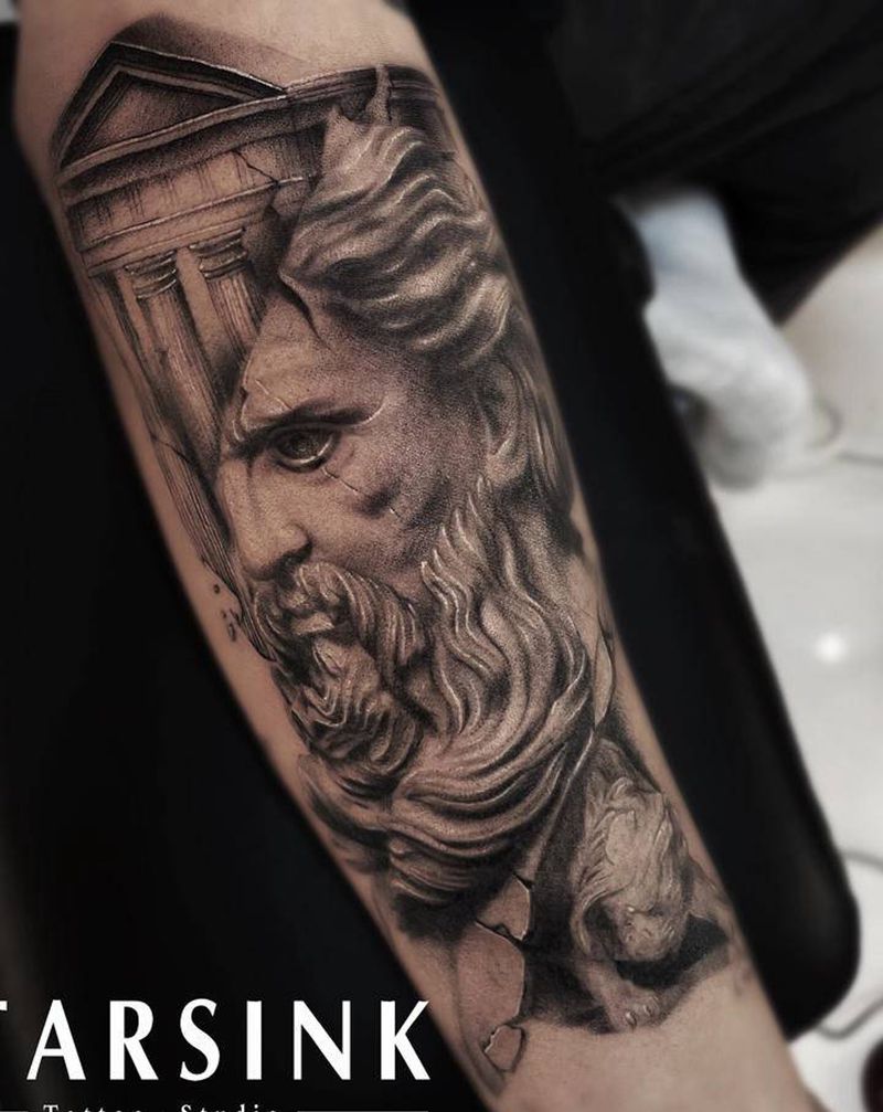 写实风格·雕塑纹身图片_手臂欧美写实纹身图案