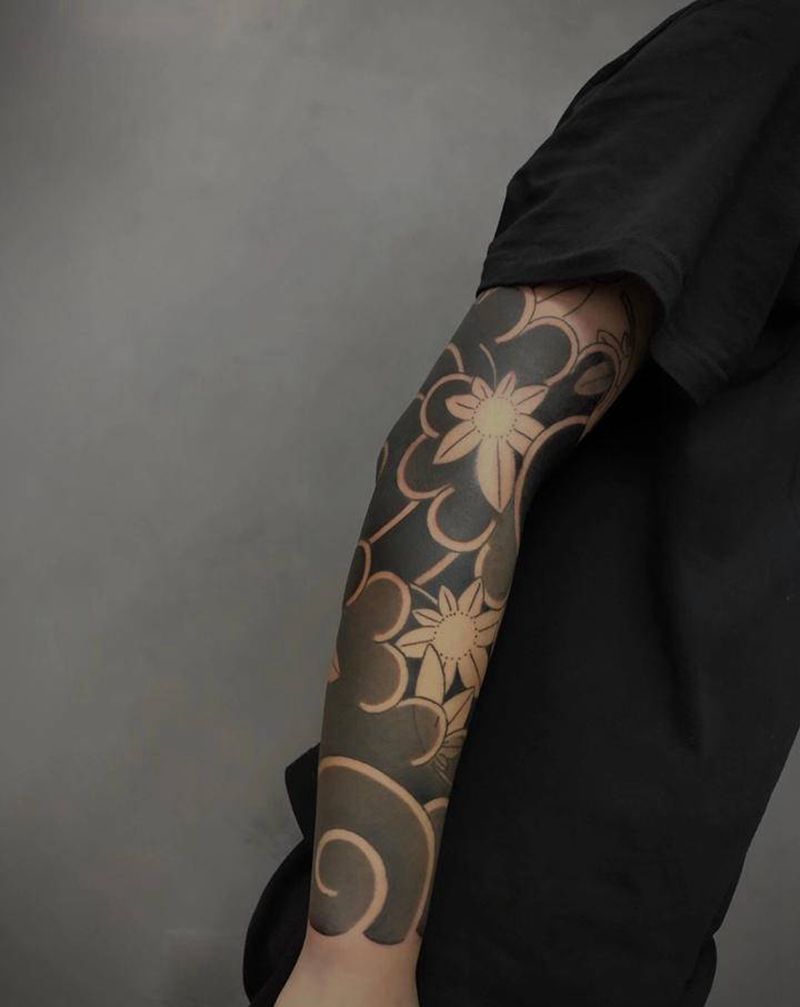 工作进度纹身图片_手臂老传统纹身图案