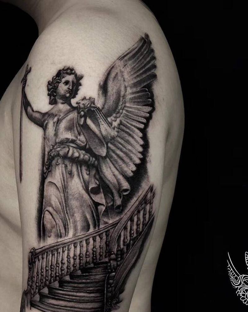 店内欧美大臂纹身图片_手臂欧美写实纹身图案