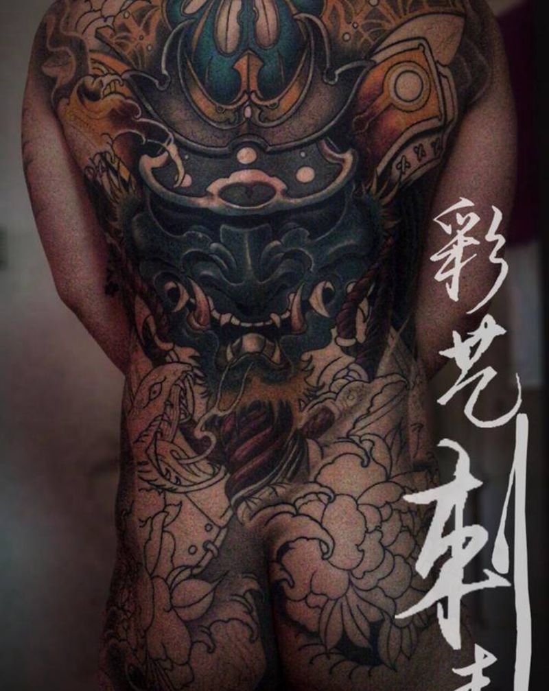 首席 纹杰工作进度纹身图片_背部新传统纹身图案