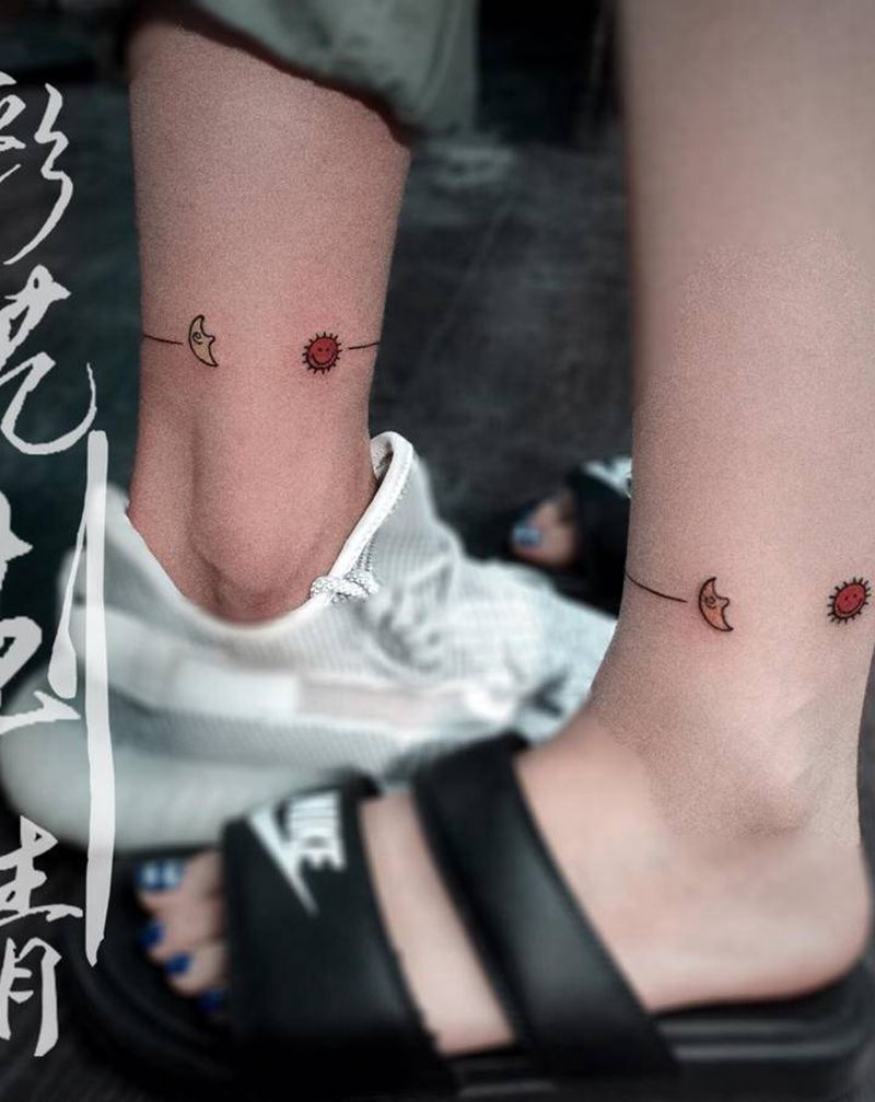 店内小清新纹身图片_脚部纹身图案